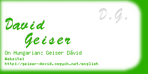 david geiser business card
