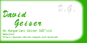david geiser business card